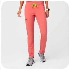 NWT FIGS Hot Coral Skinny Yola Pants XXS